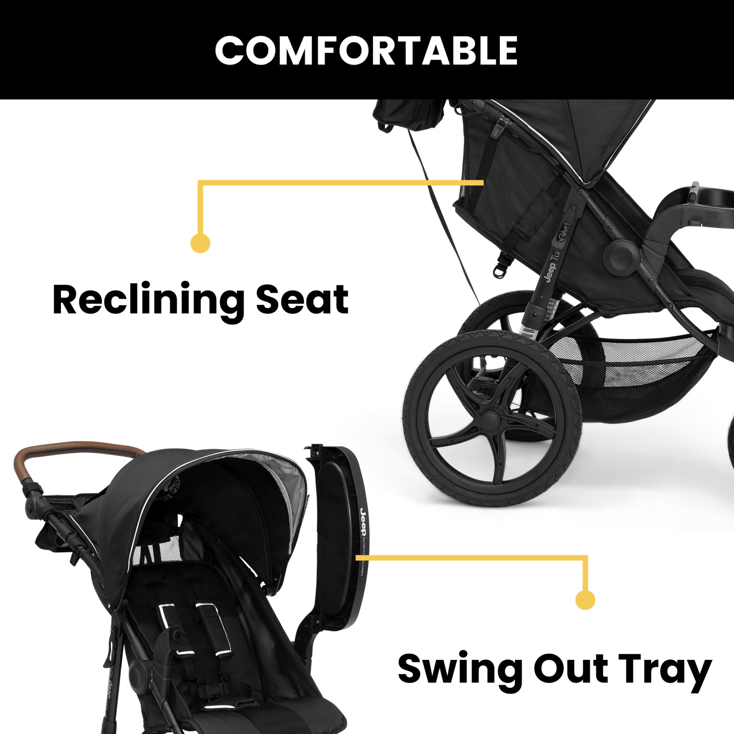 Delta Children Jeep TurboGlyde Jogging Stroller with Swivel Wheel