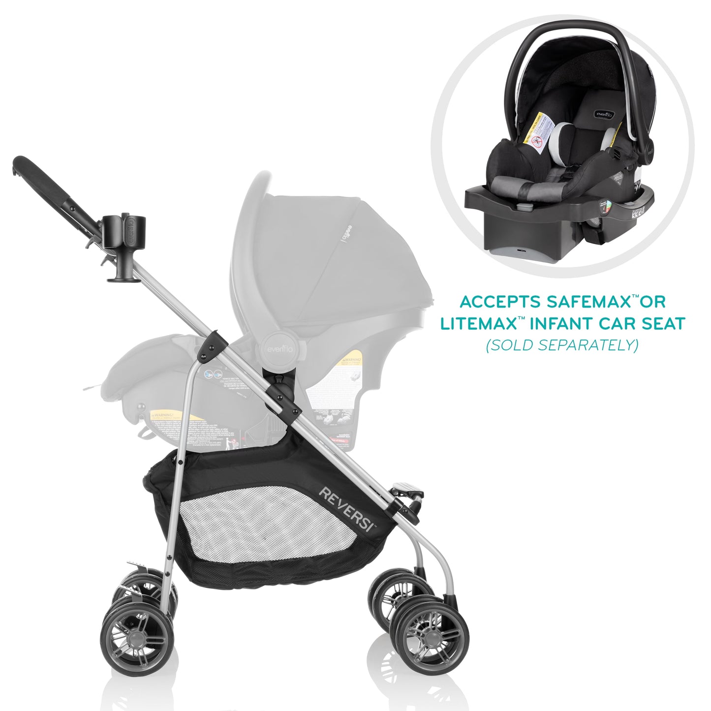 Evenflo Reversi Lightweight Reversible Stroller with Storage Basket