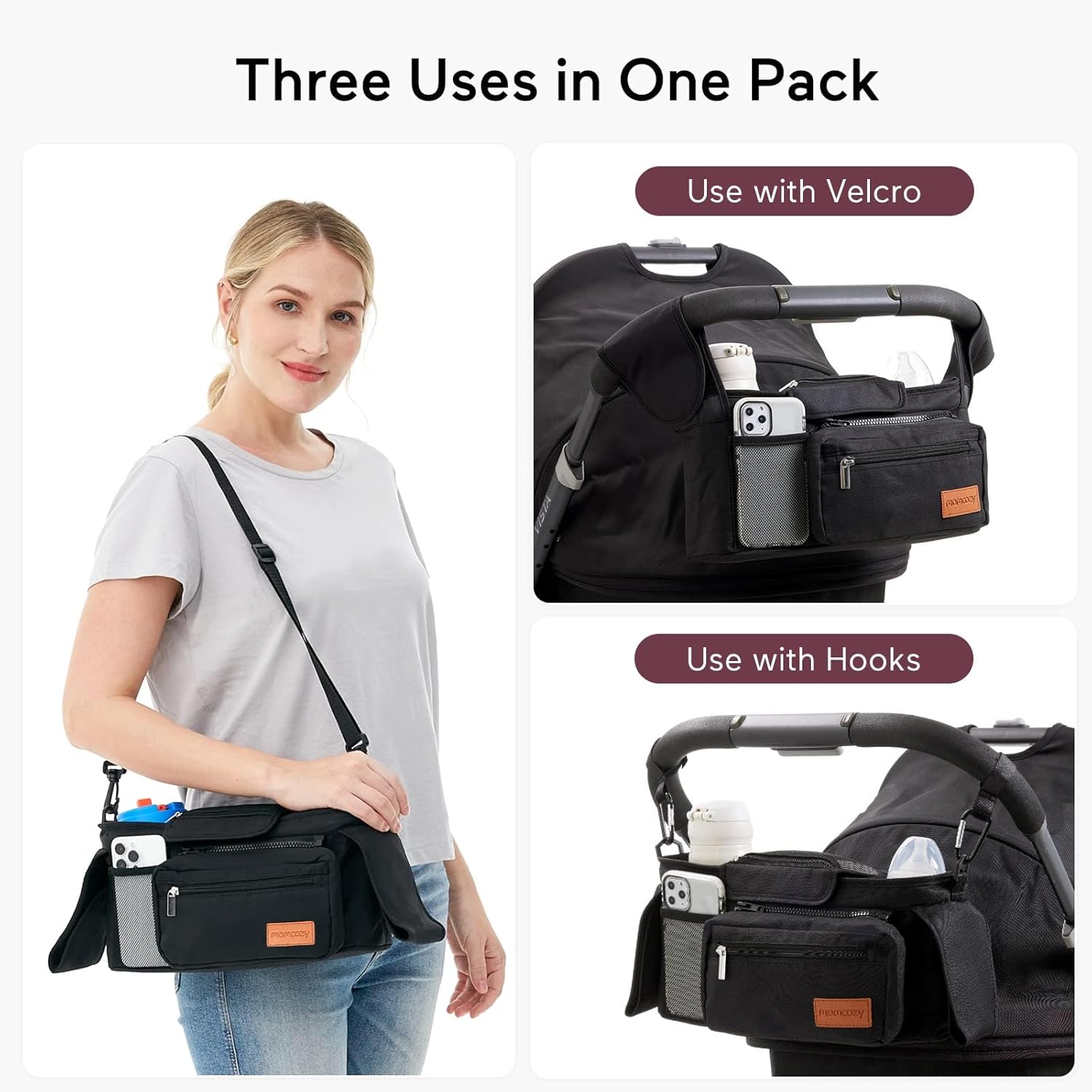 Momcozy Universal Stroller Organizer with Insulated Cup Holder