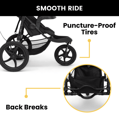 Delta Children Jeep TurboGlyde Jogging Stroller with Swivel Wheel