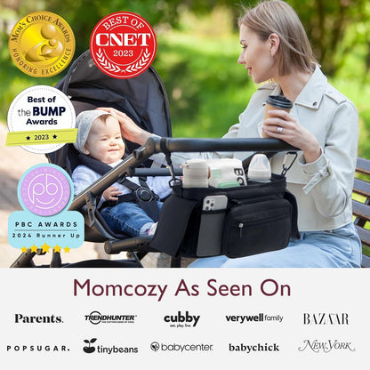 Momcozy Universal Stroller Organizer with Insulated Cup Holder