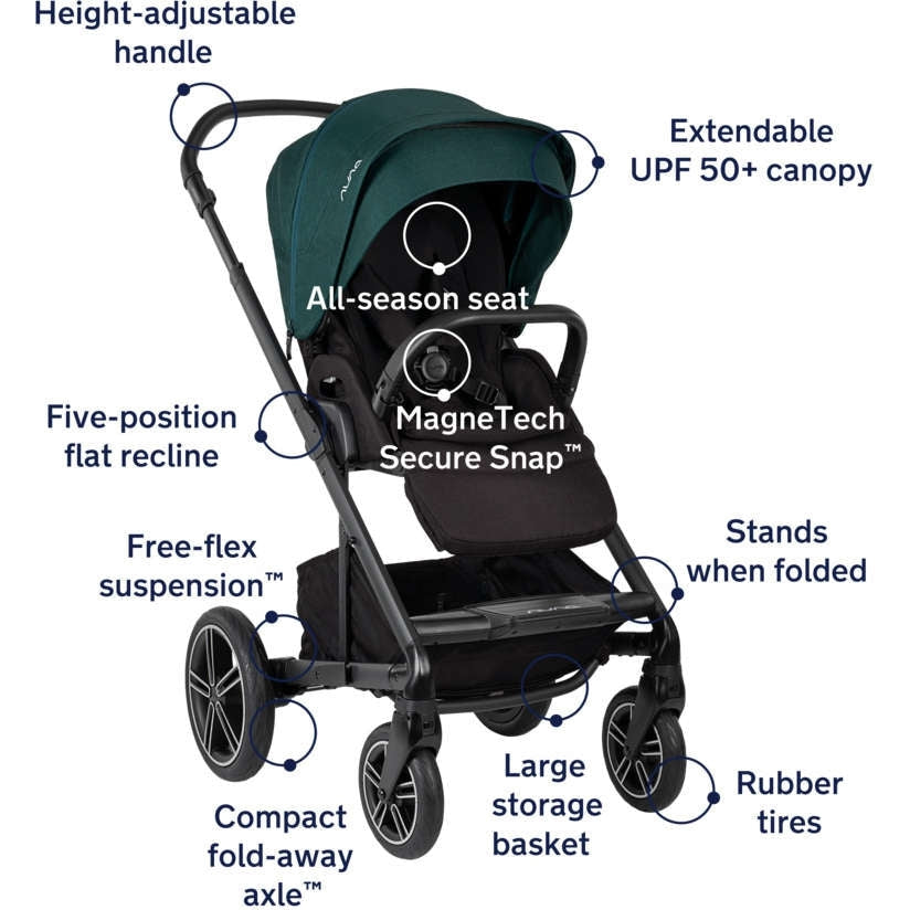 Nuna MIXX Next Full-Size Stroller with MagneTech Secure Snap
