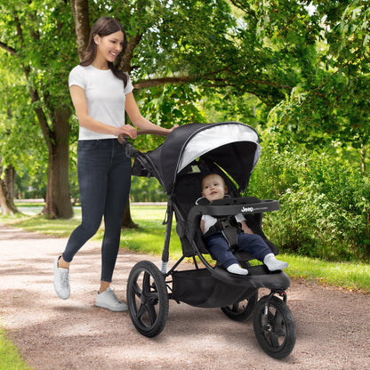 Delta Children Jeep TurboGlyde Jogging Stroller with Swivel Wheel