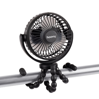 Hoovy Portable Rechargeable Stroller Fan with Flexible Tripod Legs