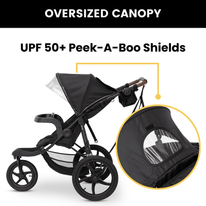 Delta Children Jeep TurboGlyde Jogging Stroller with Swivel Wheel