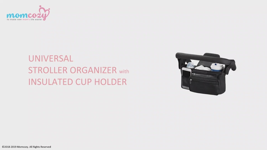 Momcozy Universal Stroller Organizer with Insulated Cup Holder